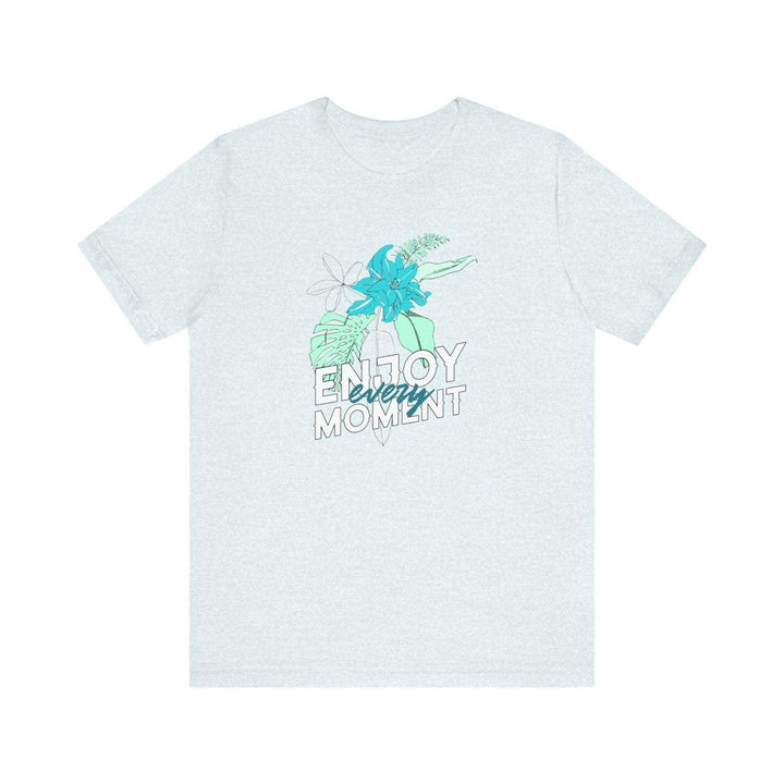 Beach Enjoy Every Moment T Shirt | Heather Ice Blue