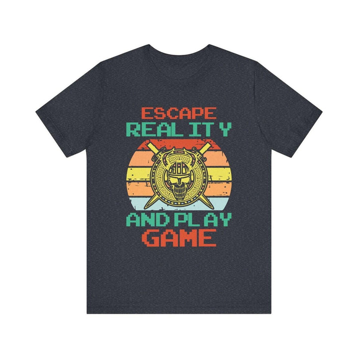 Retro Gaming Escape Reality T Shirt | Heather Navy