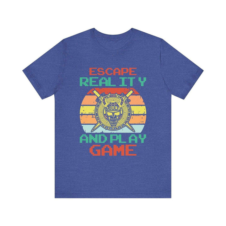 Retro Gaming Escape Reality T Shirt | Heather True Royal