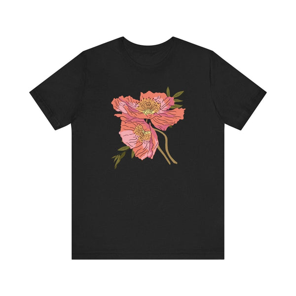 Flower Exotic Floral Bloom T Shirt | Black