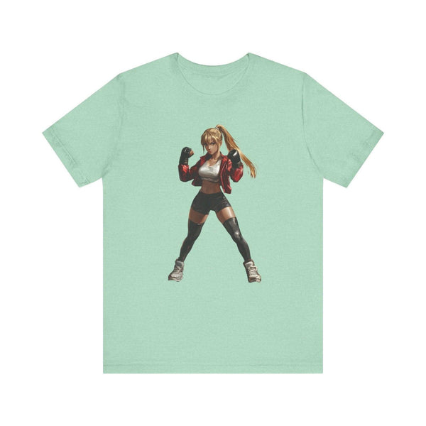 Zelda Fearless Fighter Girl T Shirt | Heather Mint