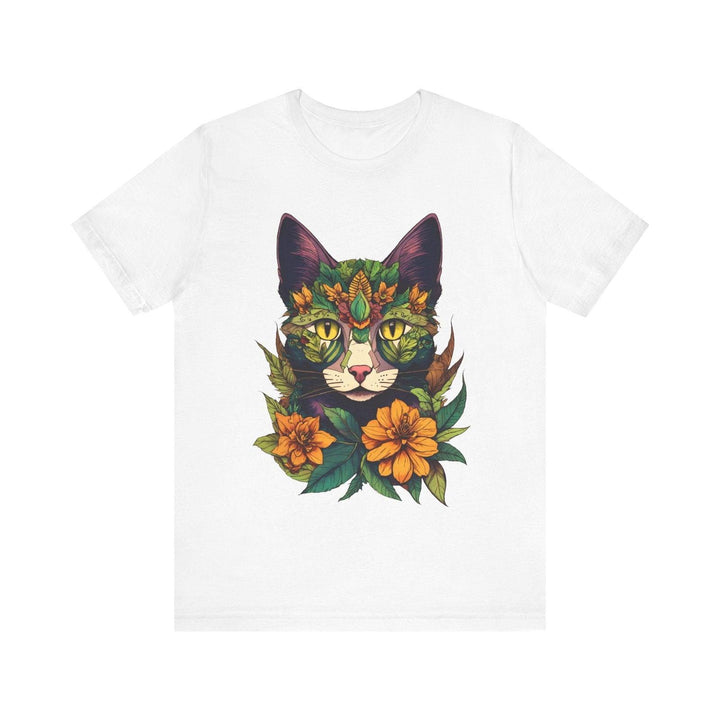 Flower Floral Feline T Shirt | White