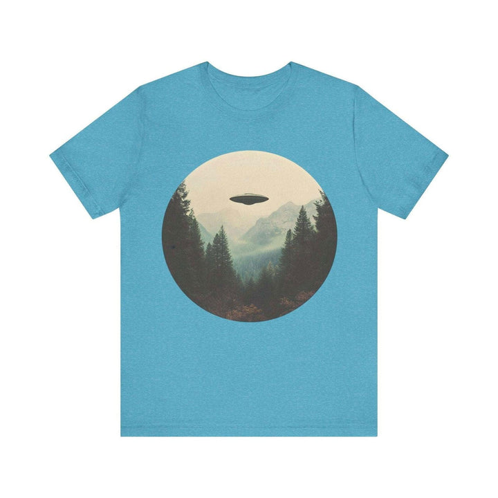 Alien Forest Encounter T Shirt | Heather Aqua