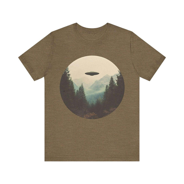 Alien Forest Encounter T Shirt | Heather Olive