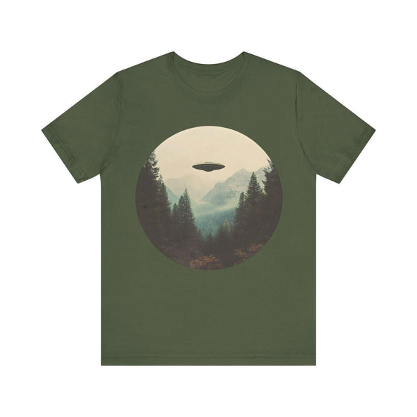 Alien Forest Encounter T Shirt | Military Green