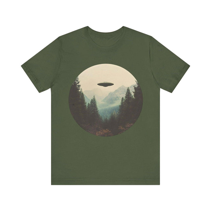 Alien Forest Encounter T Shirt | Military Green