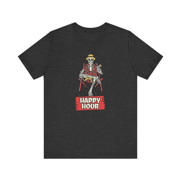 Beach Forever Happy Hour T Shirt | Dark Grey Heather