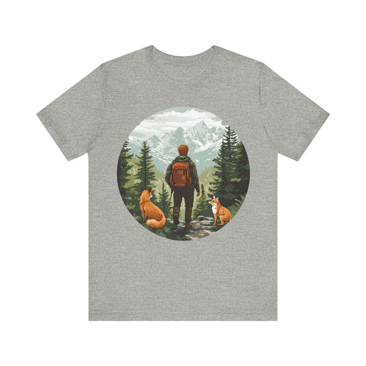 Hiking Fox Trail Explorer T Shirt | Athletic Heather