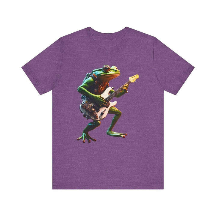 Hip Hop Frogtastic Guitarist T Shirt | Heather Team Purple