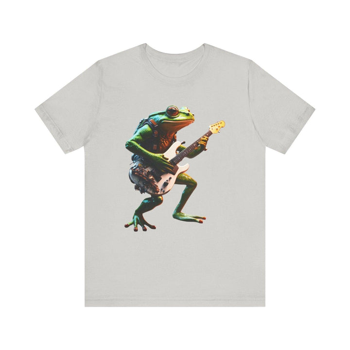 Hip Hop Frogtastic Guitarist T Shirt | Silver