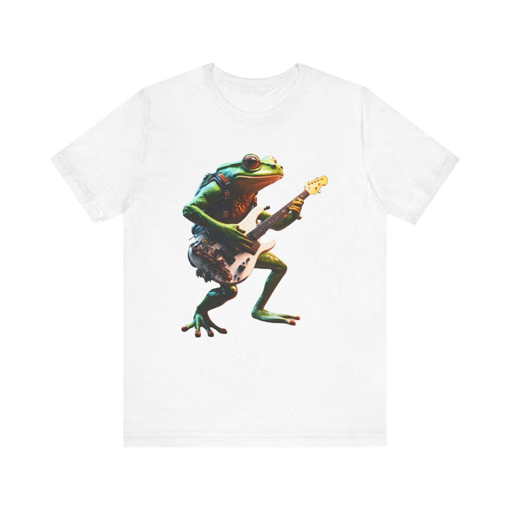 Hip Hop Frogtastic Guitarist T Shirt | White