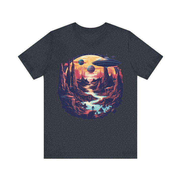 Nasa Futuristic Frontier T Shirt | Heather Navy