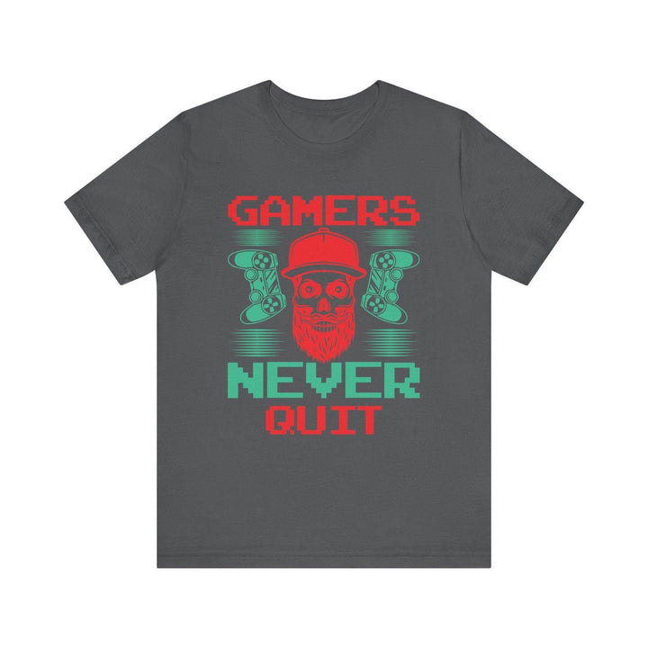 Retro Gaming Never Quit T Shirt | Asphalt