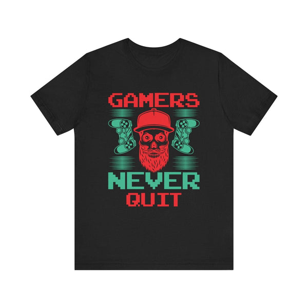 Retro Gaming Never Quit T Shirt | Black