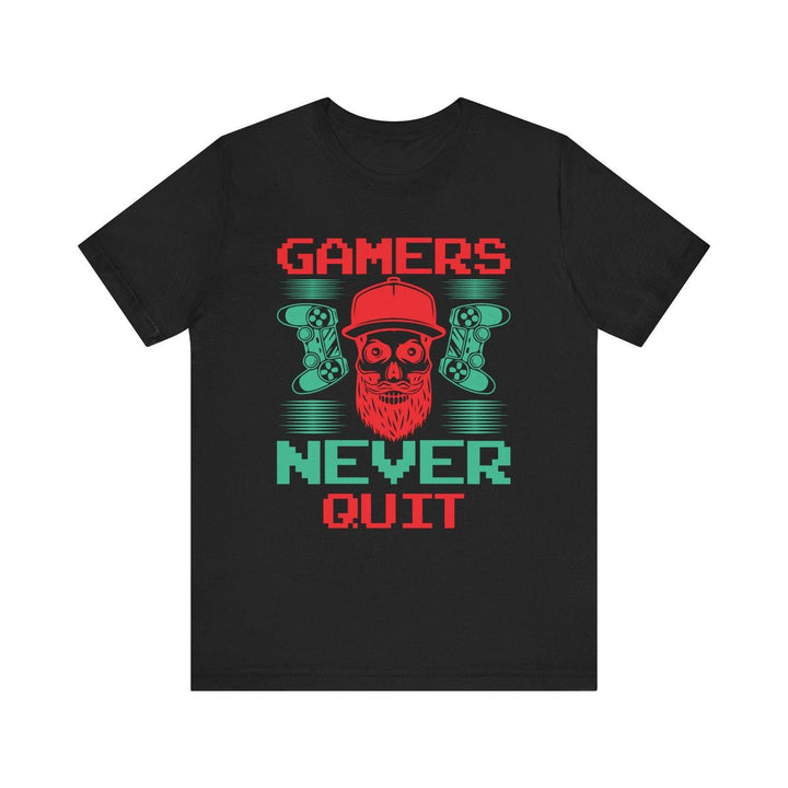 Retro Gaming Never Quit T Shirt | Black