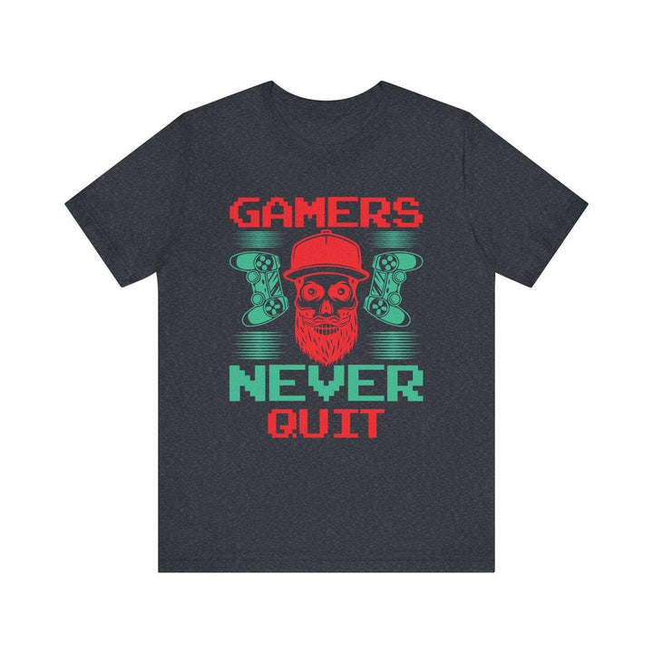 Retro Gaming Never Quit T Shirt | Heather Navy