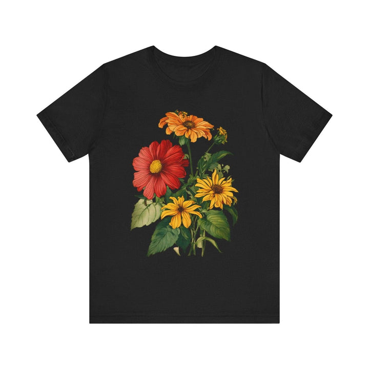 Flower Garden Bloom T Shirt | Black