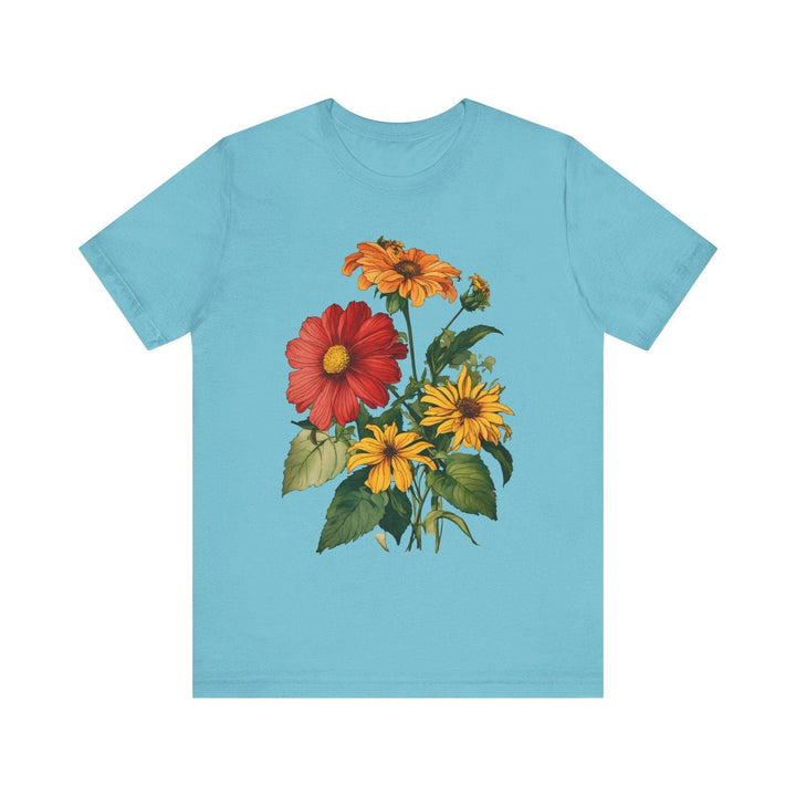 Flower Garden Bloom T Shirt | Turquoise