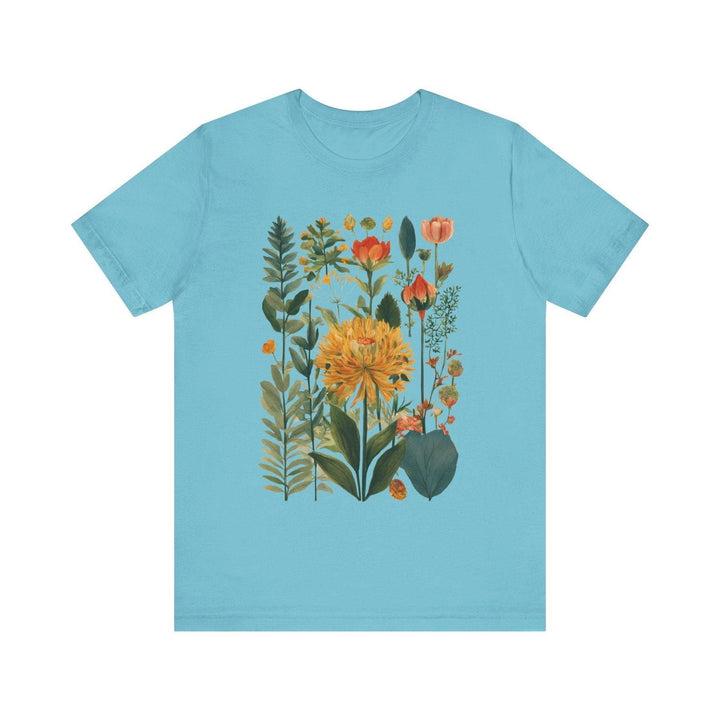 Flower Garden Glory T Shirt | Turquoise