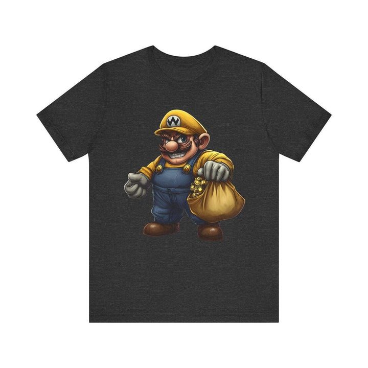 Mario Gold Thief Villain T Shirt | Dark Grey Heather