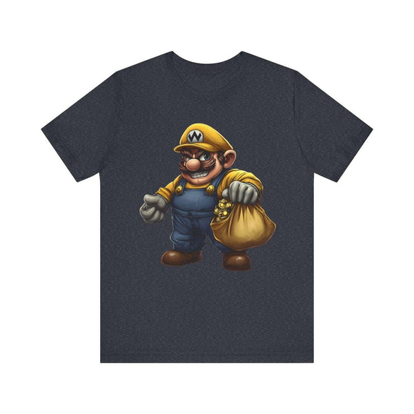 Mario Gold Thief Villain T Shirt | Heather Navy