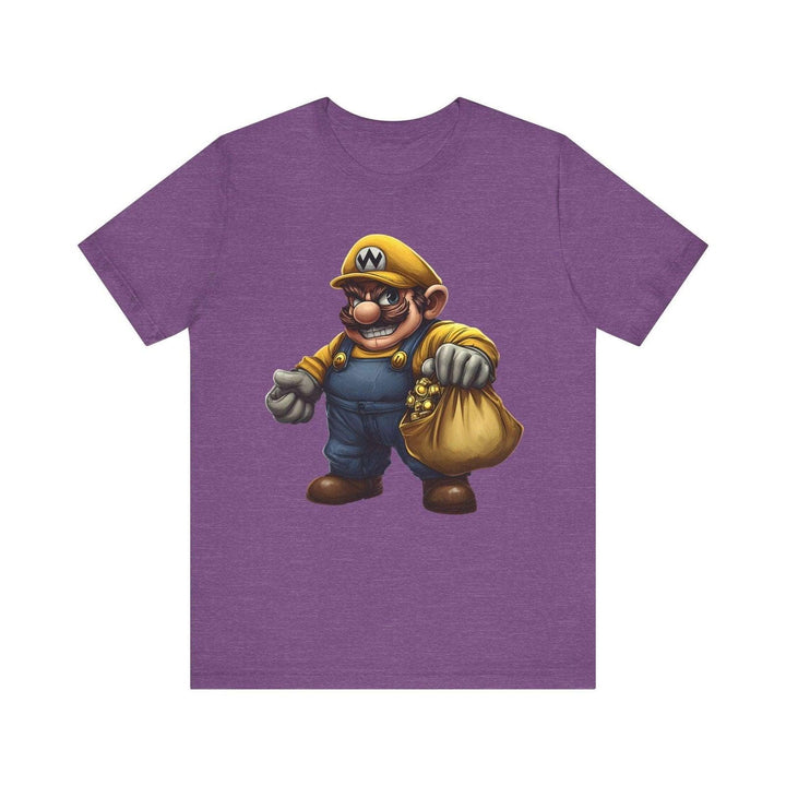 Mario Gold Thief Villain T Shirt | Heather Team Purple