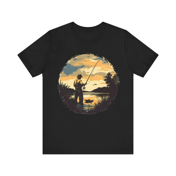 Fishing Golden Hour T Shirt | Black