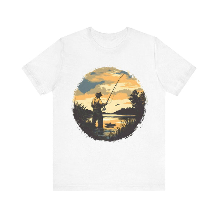 Fishing Golden Hour T Shirt | White