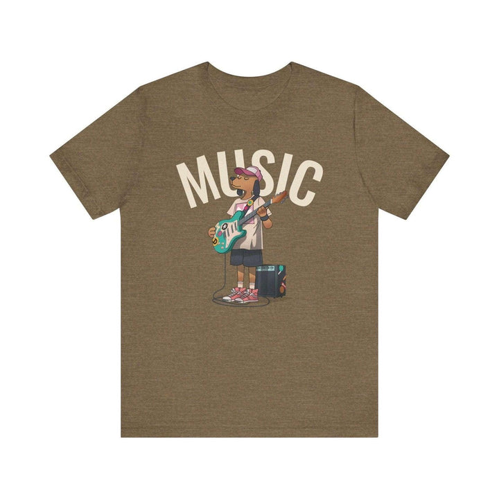 Band Guitar Groove Pup T Shirt | Heather Olive