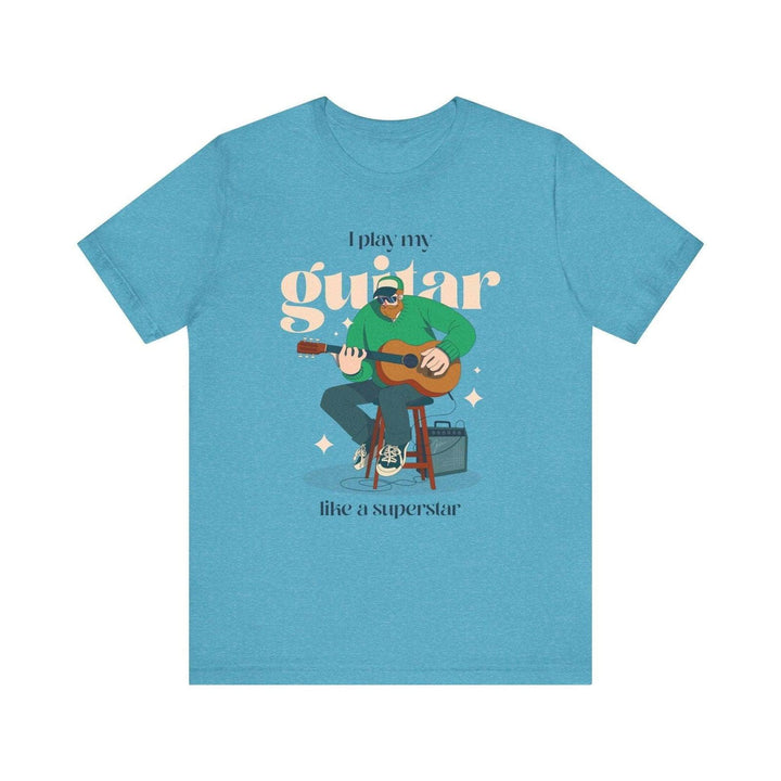 Band Guitar Superstar T Shirt | Heather Aqua