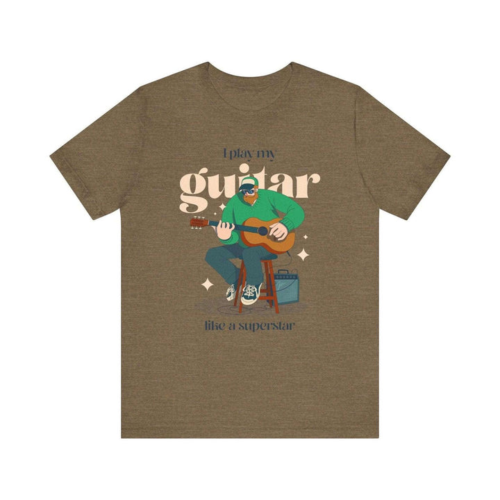 Band Guitar Superstar T Shirt | Heather Olive