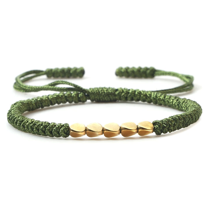 Tibetan Buddhist Bracelet | Grass Green Twill Tees