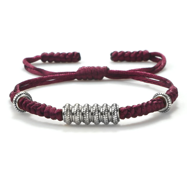 Tibetan Bracelet | Wine Red Twill Tees