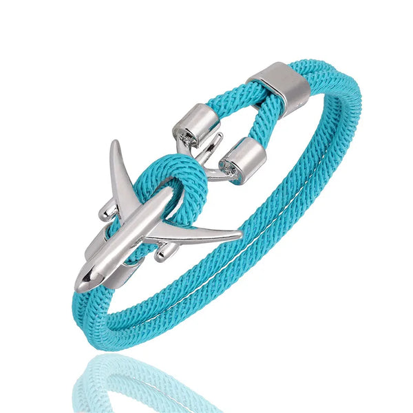 Airplane Anchor Bracelet | Sky Blue Twill Tees