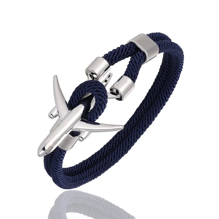Airplane Anchor Bracelet | Dark Blue Twill Tees