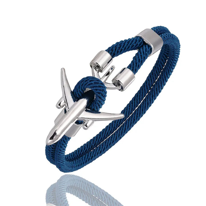 Airplane Anchor Bracelet | Blue Twill Tees