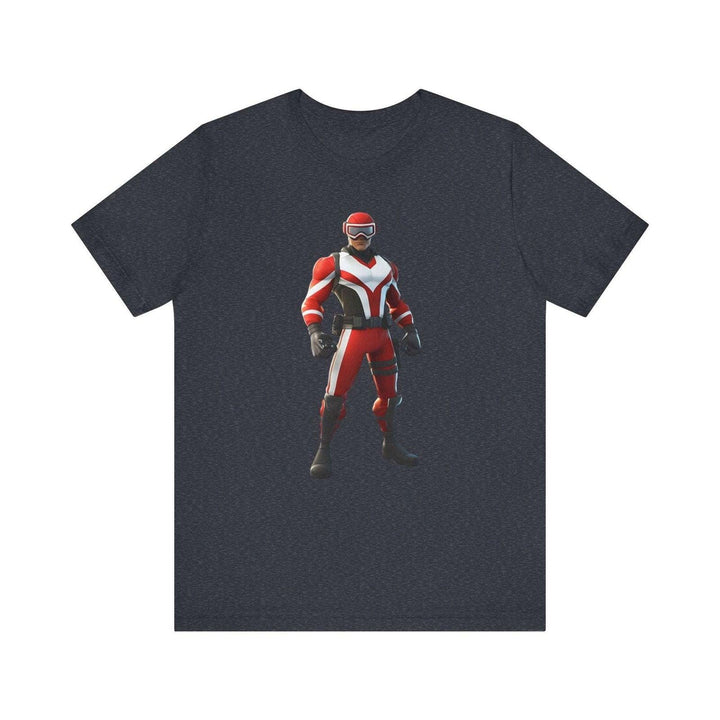 Fortnite Hero in Red T Shirt | Heather Navy Twill Tees