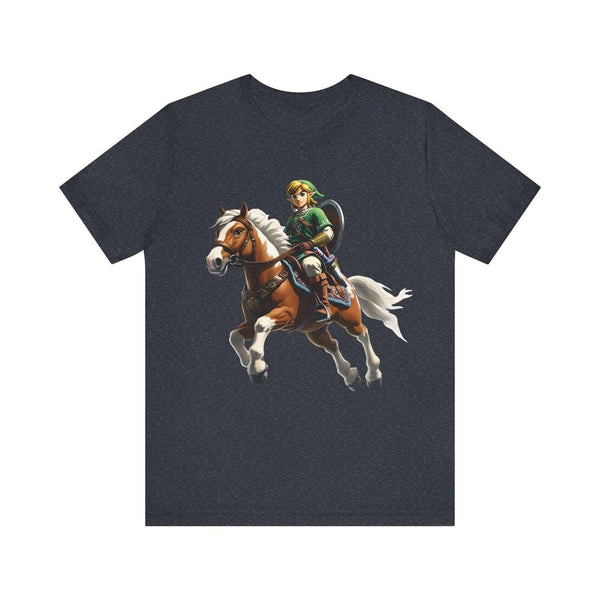 Zelda Heroic Journey T Shirt | Heather Navy