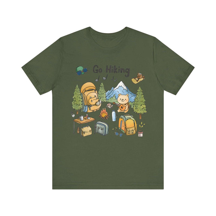 Hiking Adventure Buddies T Shirt | Military Green