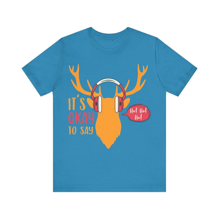 Summer Camp Ho Ho Ho Reindeer T Shirt | Aqua