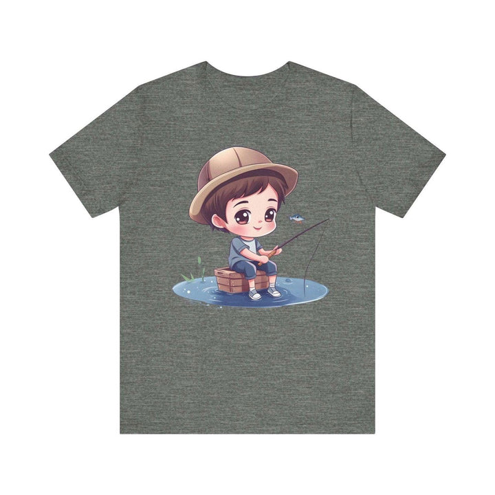 Fishing Kawaii Fisherman T Shirt | Deep Heather