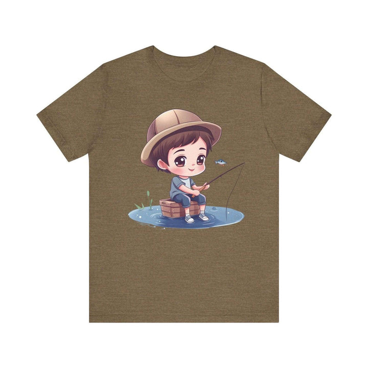 Fishing Kawaii Fisherman T Shirt | Heather Olive