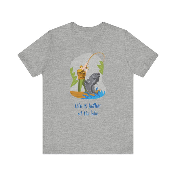 Fishing Lake Life T Shirt | Athletic Heather