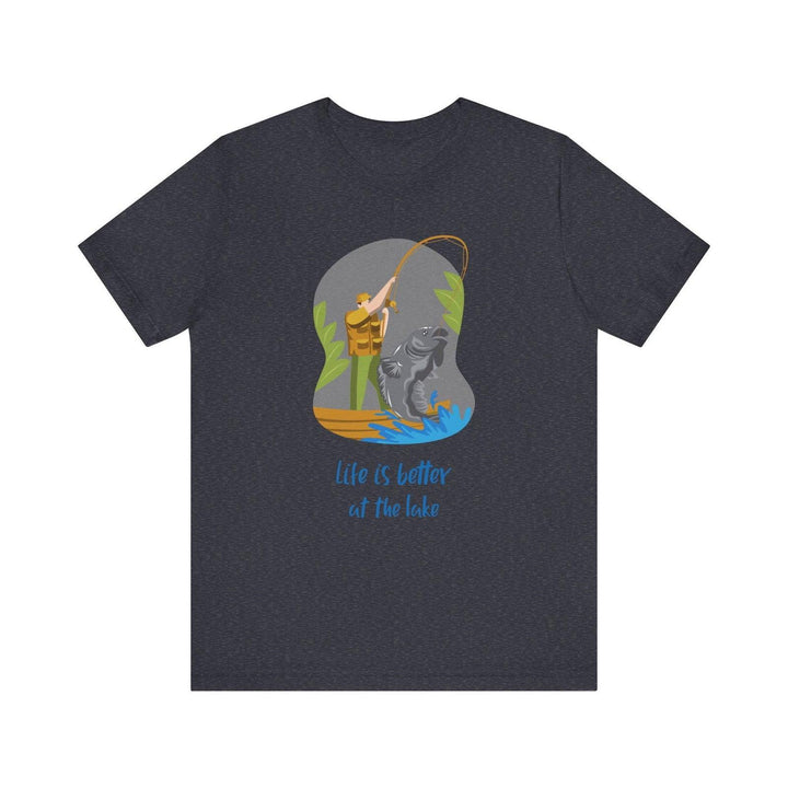 Fishing Lake Life T Shirt | Heather Navy