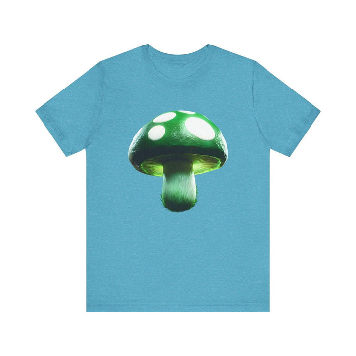 Mario Level Up Mushroom T Shirt | Heather Aqua