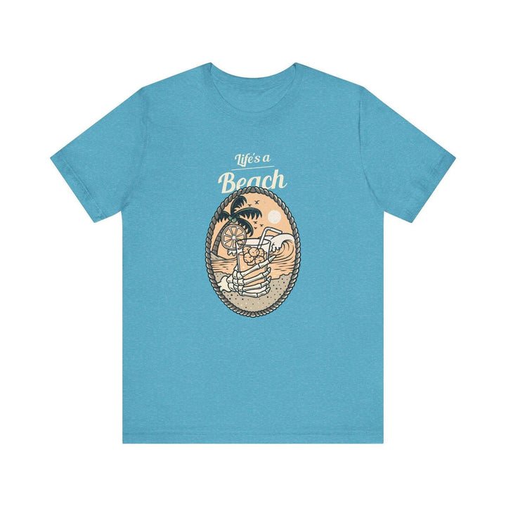 Beach Life’s Skeleton T Shirt | Heather Aqua Twill Tees