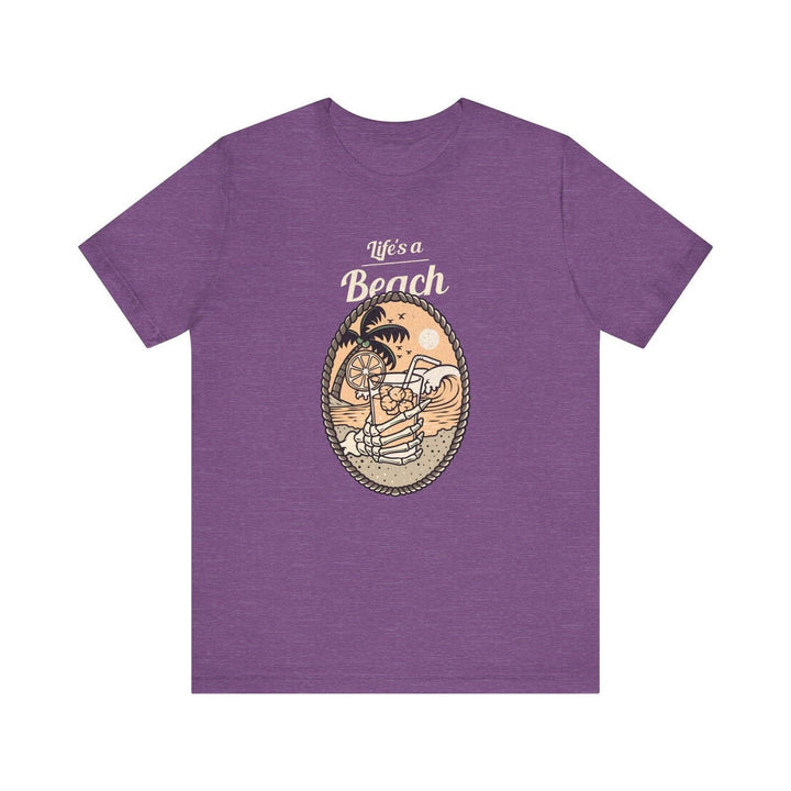 Beach Life’s Skeleton T Shirt | Heather Team Purple Twill Tees