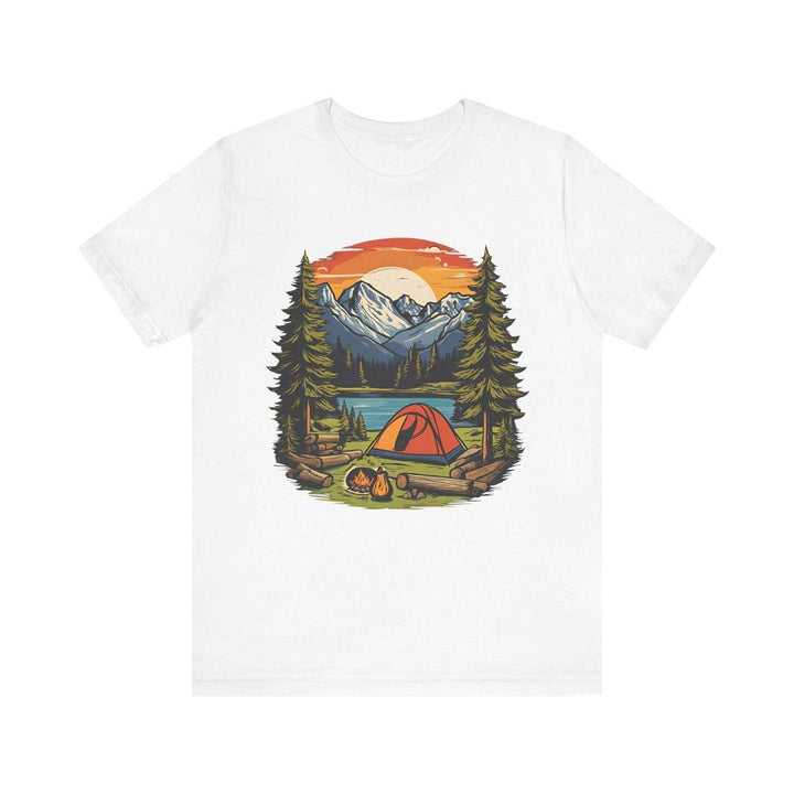 Summer Camp Mountain Campfire Retreat T Shirt | White