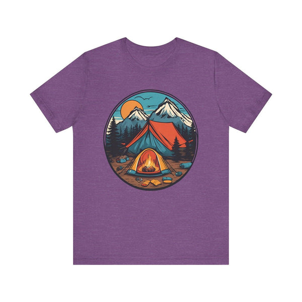 Summer Camp Mountain Escape T Shirt | Heather Team Purple