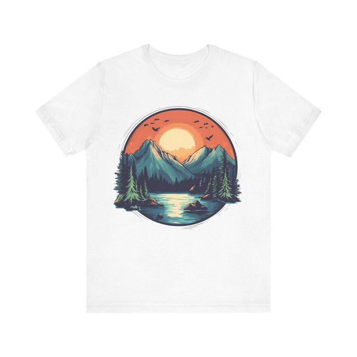 Hiking Mountain Sunrise T Shirt | White